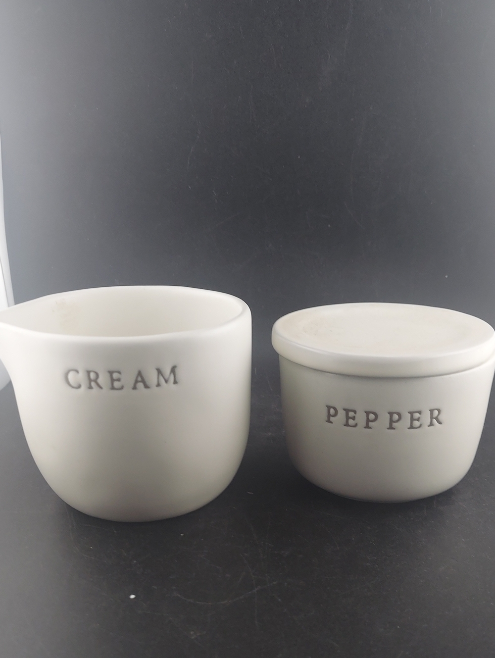 Heaeth & Hand , Cream & Pepper Stoneware Set - White